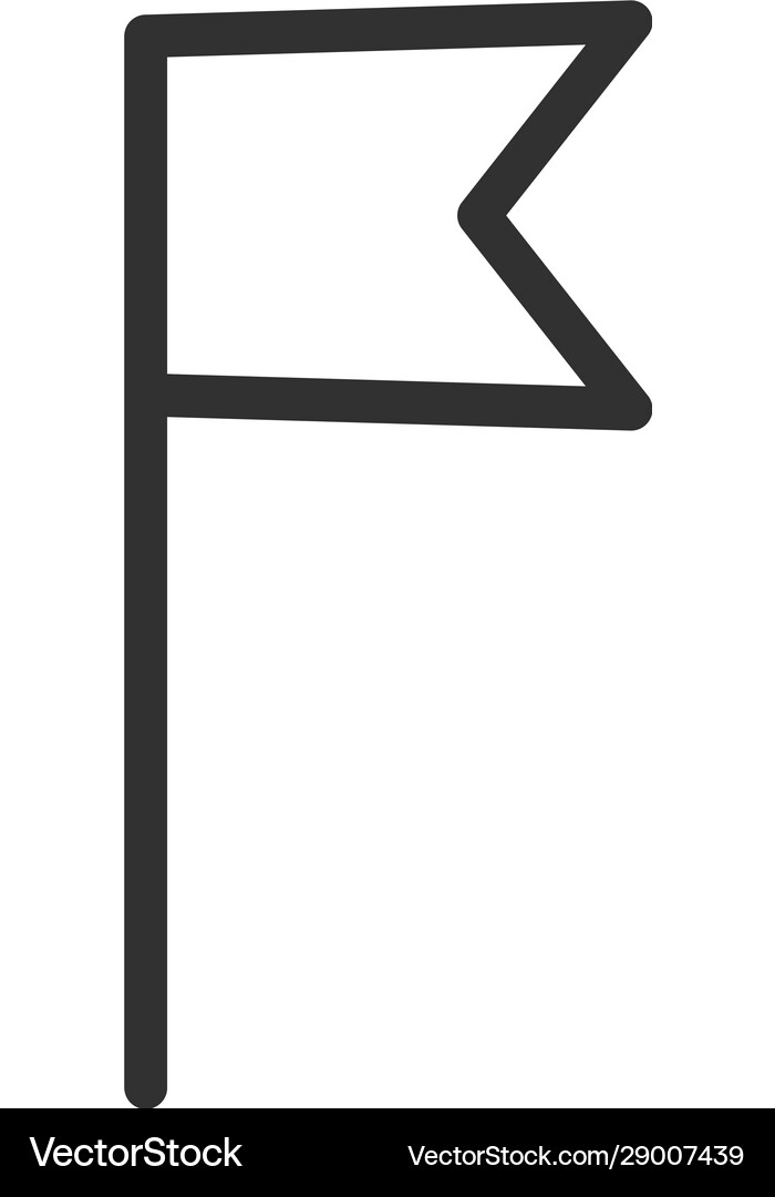 Flag Outline Icon Linear Style Sign For Mobile Vector Image