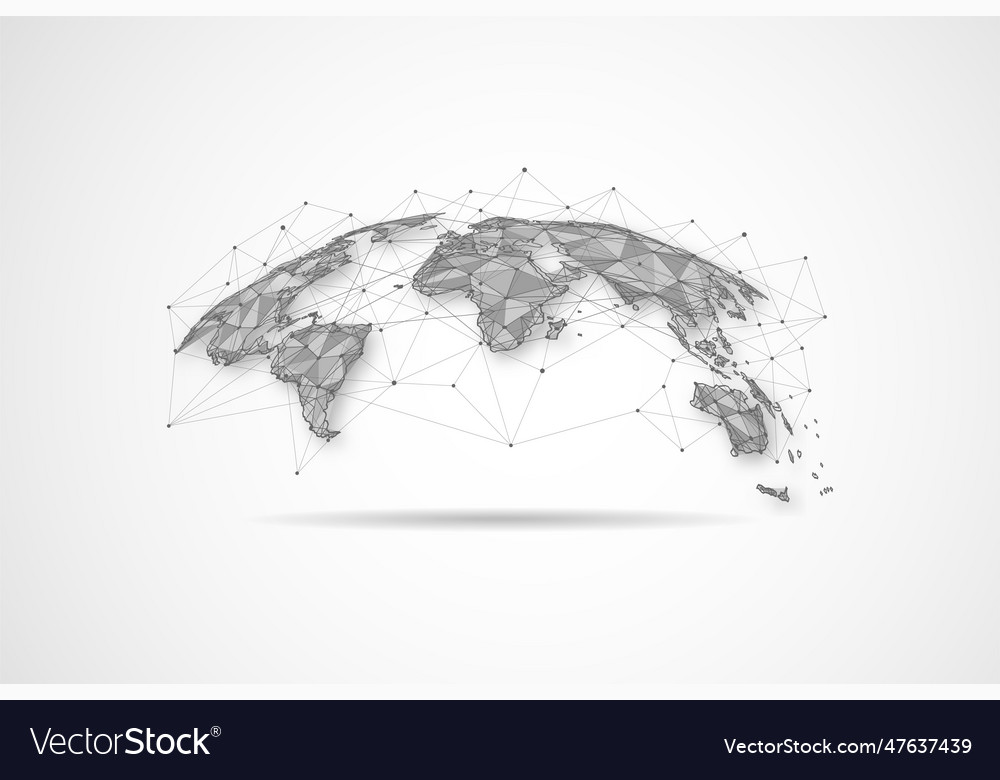 Global network connection world map point