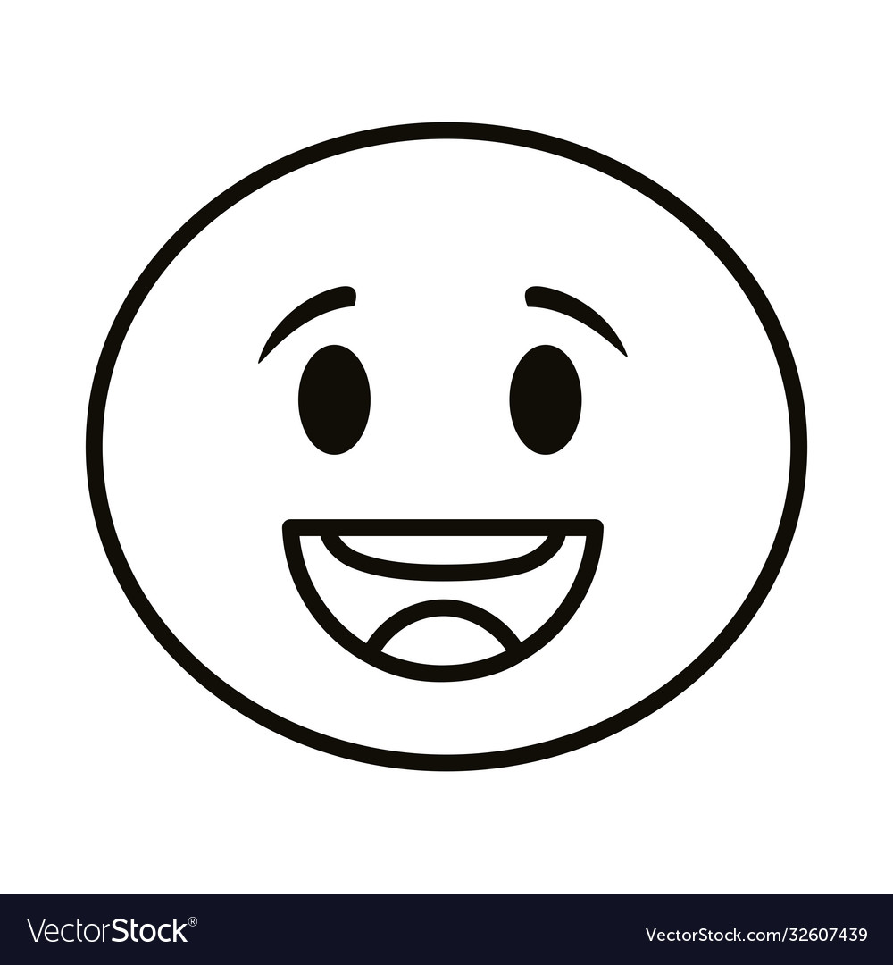 Happy emoji face classic line style icon Vector Image