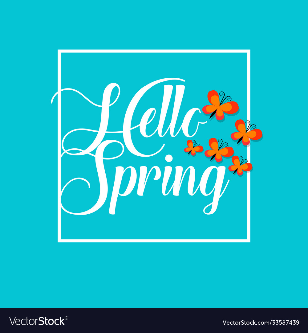 Hello spring template design Royalty Free Vector Image