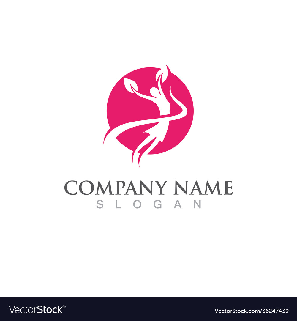 Human character logo sign Royalty Free Vector Image