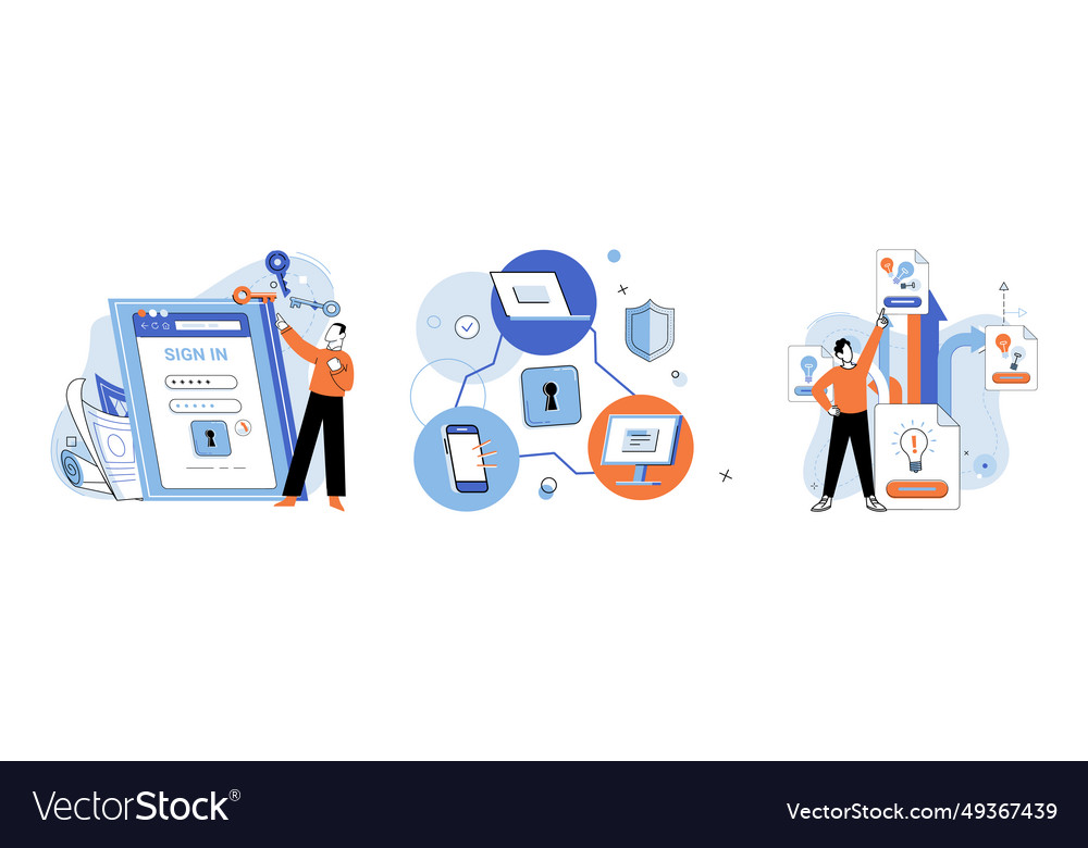 Login password to sign up users need create vector image Login password to sign up users need create