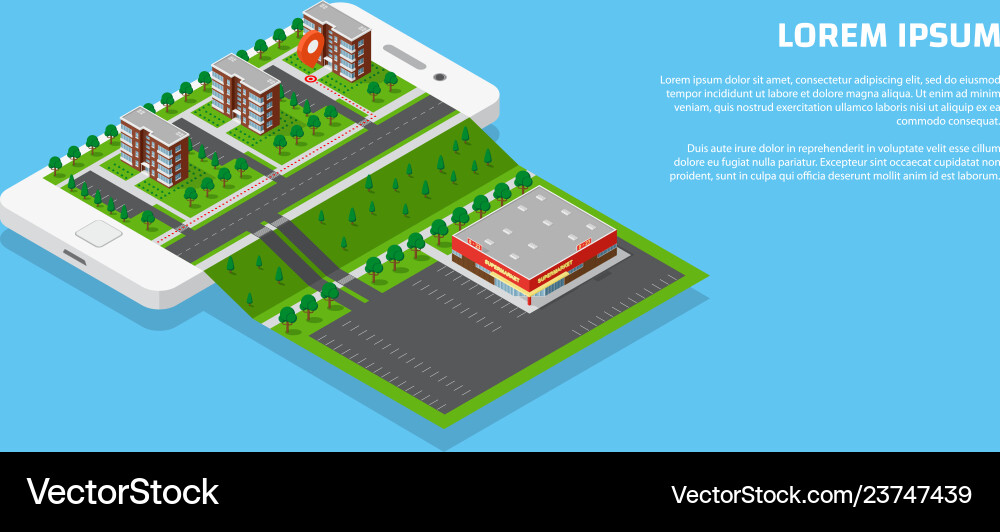 Mobile navigation concept Royalty Free Vector Image
