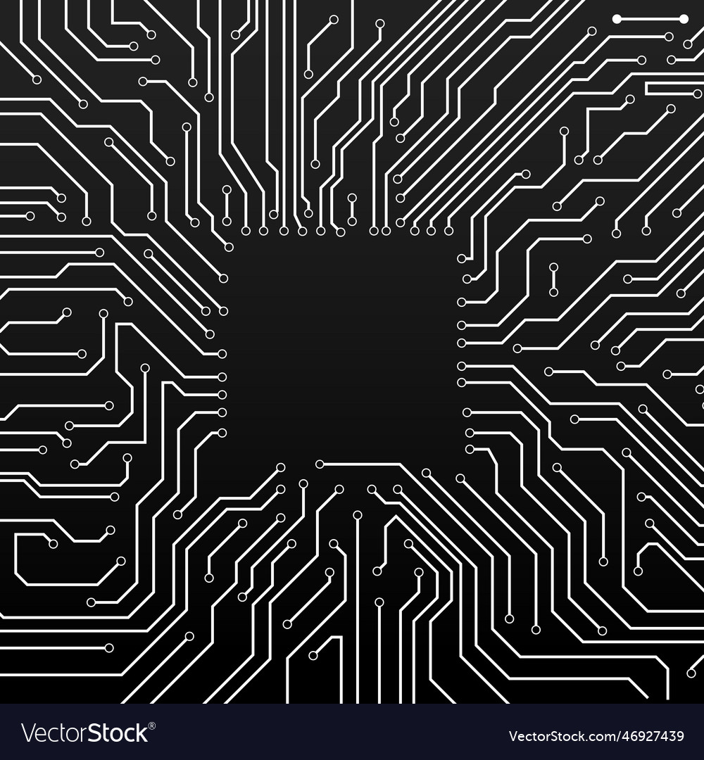 Modern cpu background with linear style Royalty Free Vector