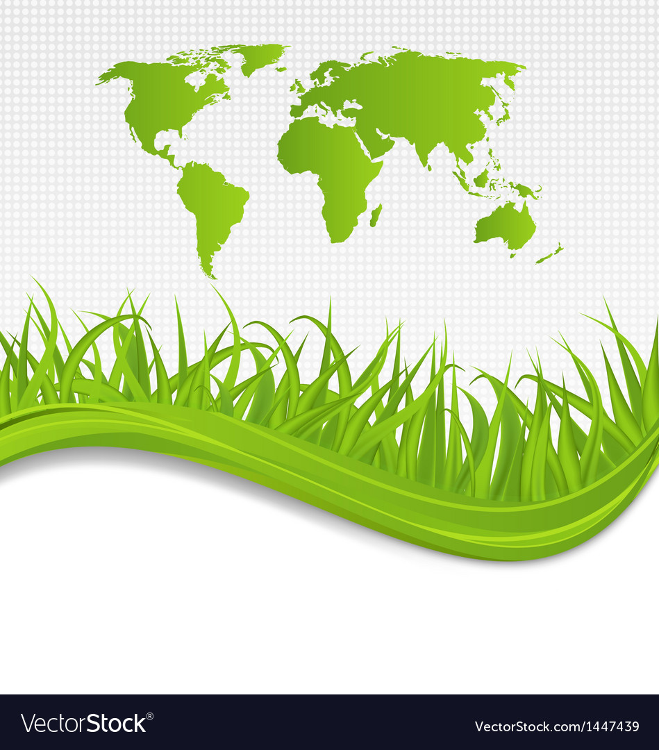 Nature background with map earth and grass