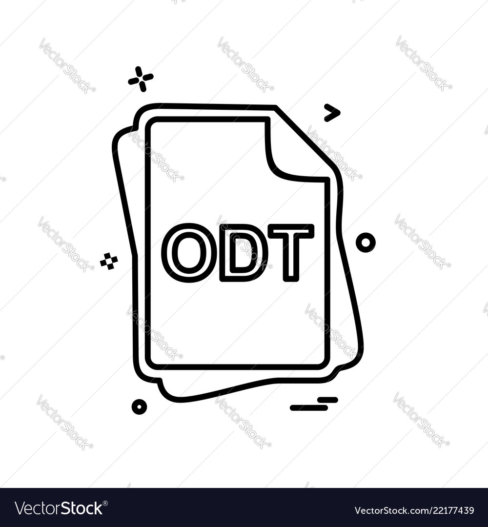 Odt file type icon design Vector Image Odt file type icon design