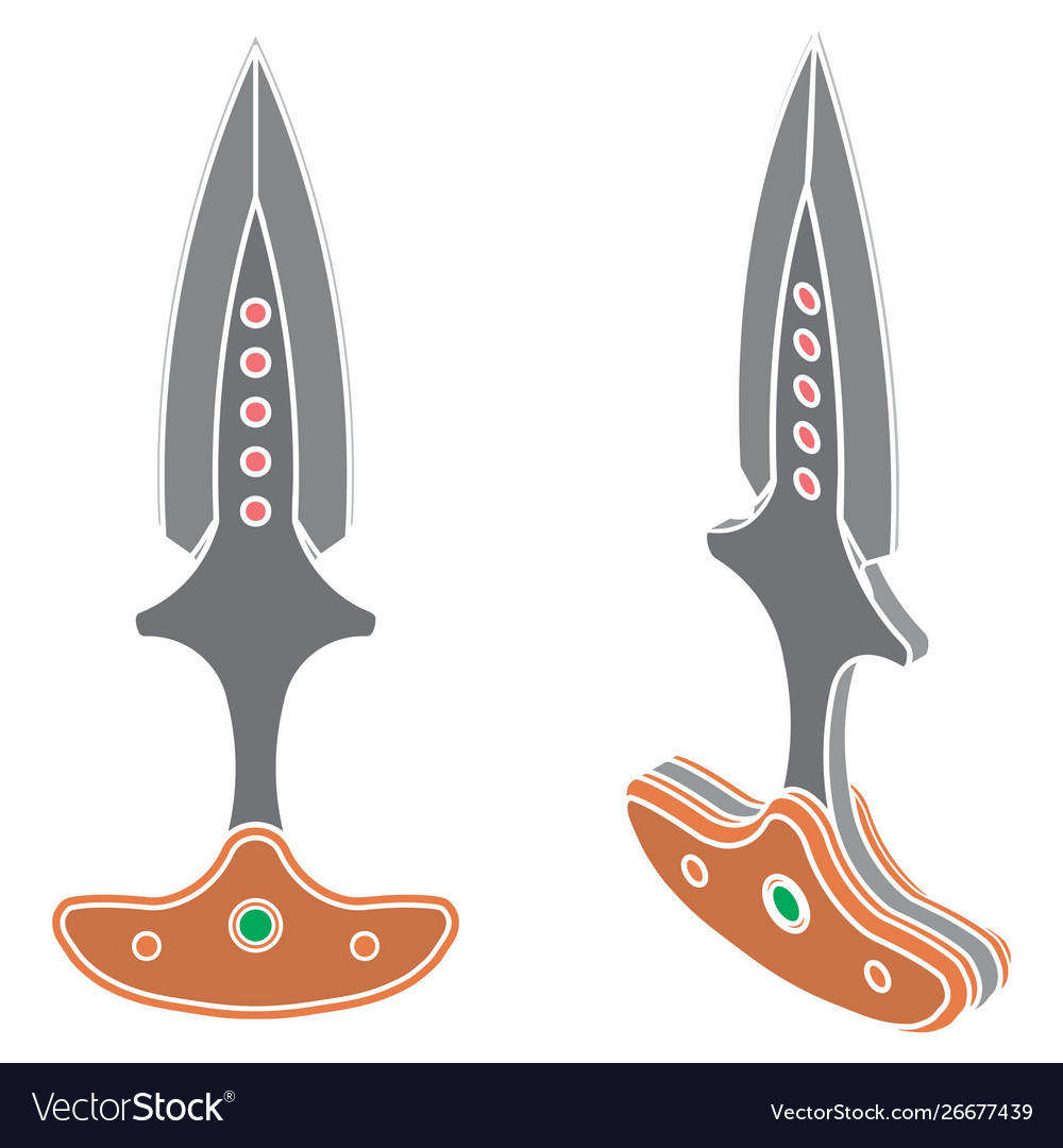Push dagger colored without outline Vector Image Push dagger colored without outline