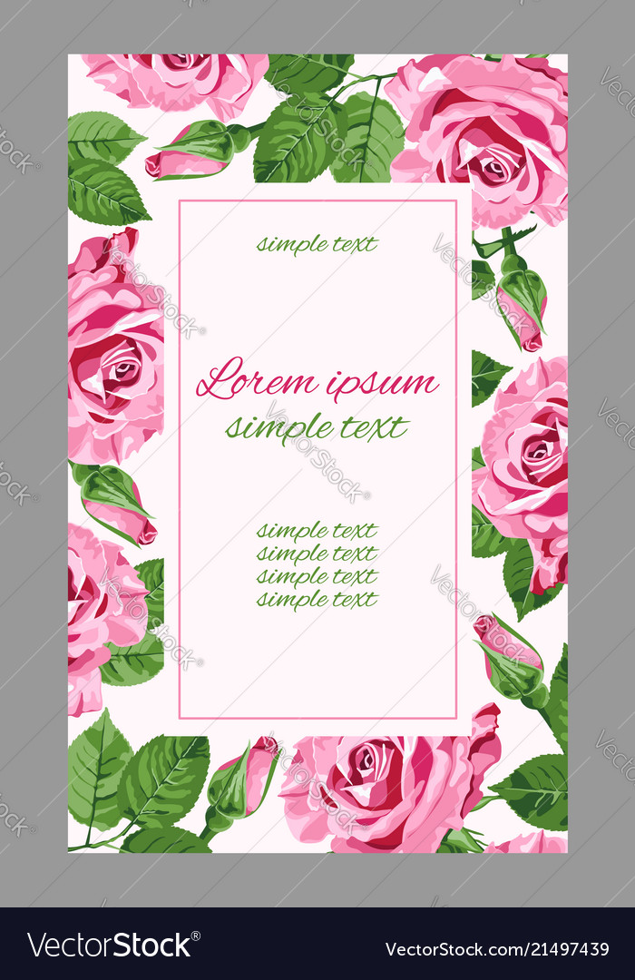 Retro Pink Rose Wedding Invitation