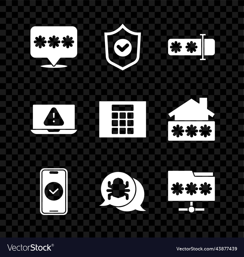 Set password protection shield with check mark