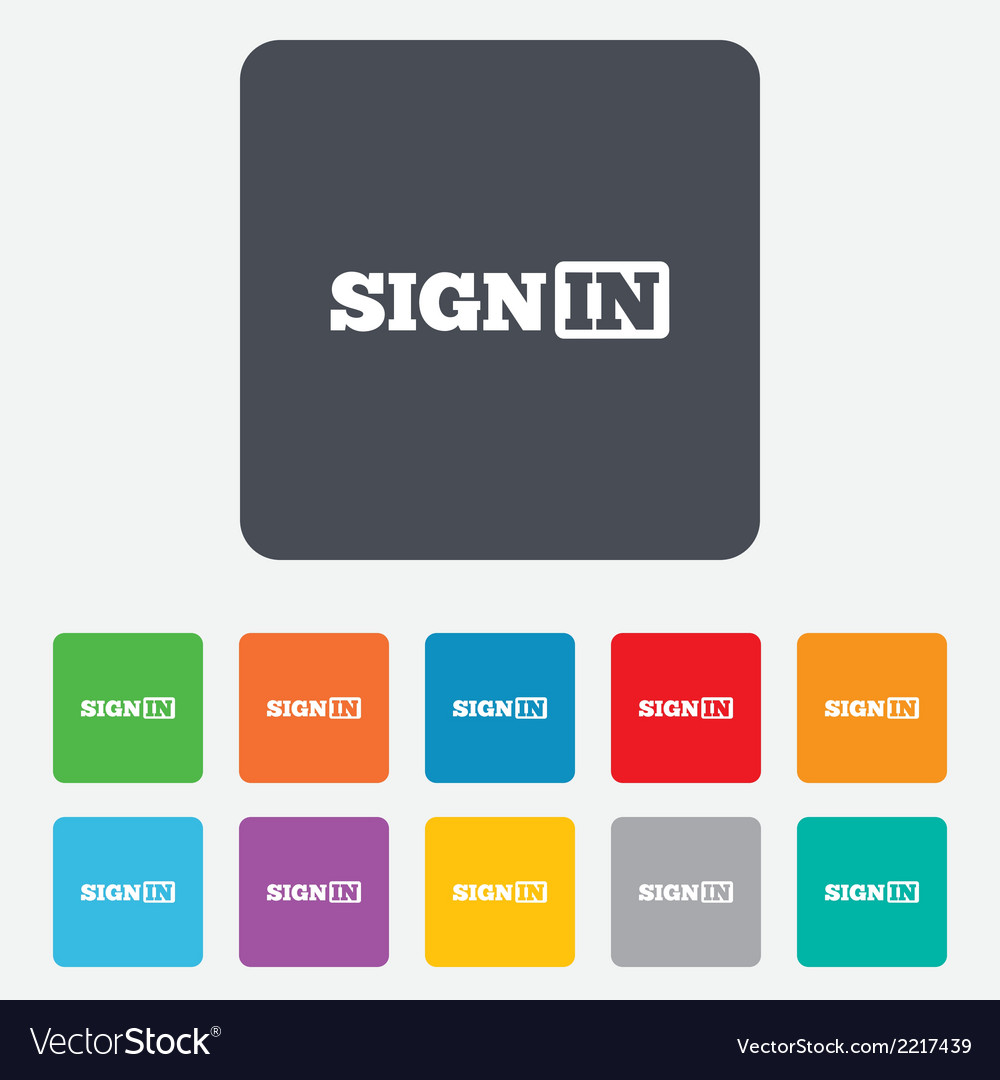 Sign in icon join symbol Royalty Free Vector Image