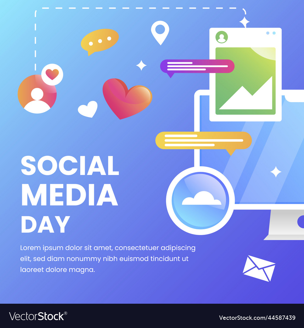 Social media day posts template Royalty Free Vector Image