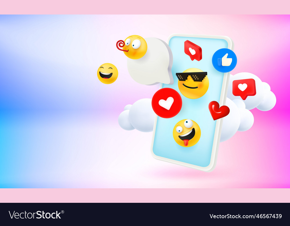 Social media mobile application use concept Vector Image