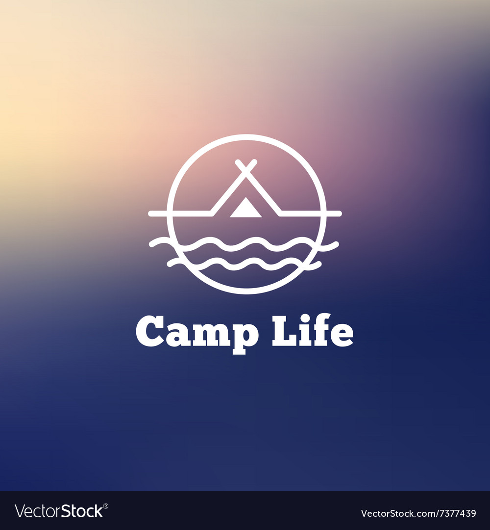 Trendy Umriss Camping Logo Zelt