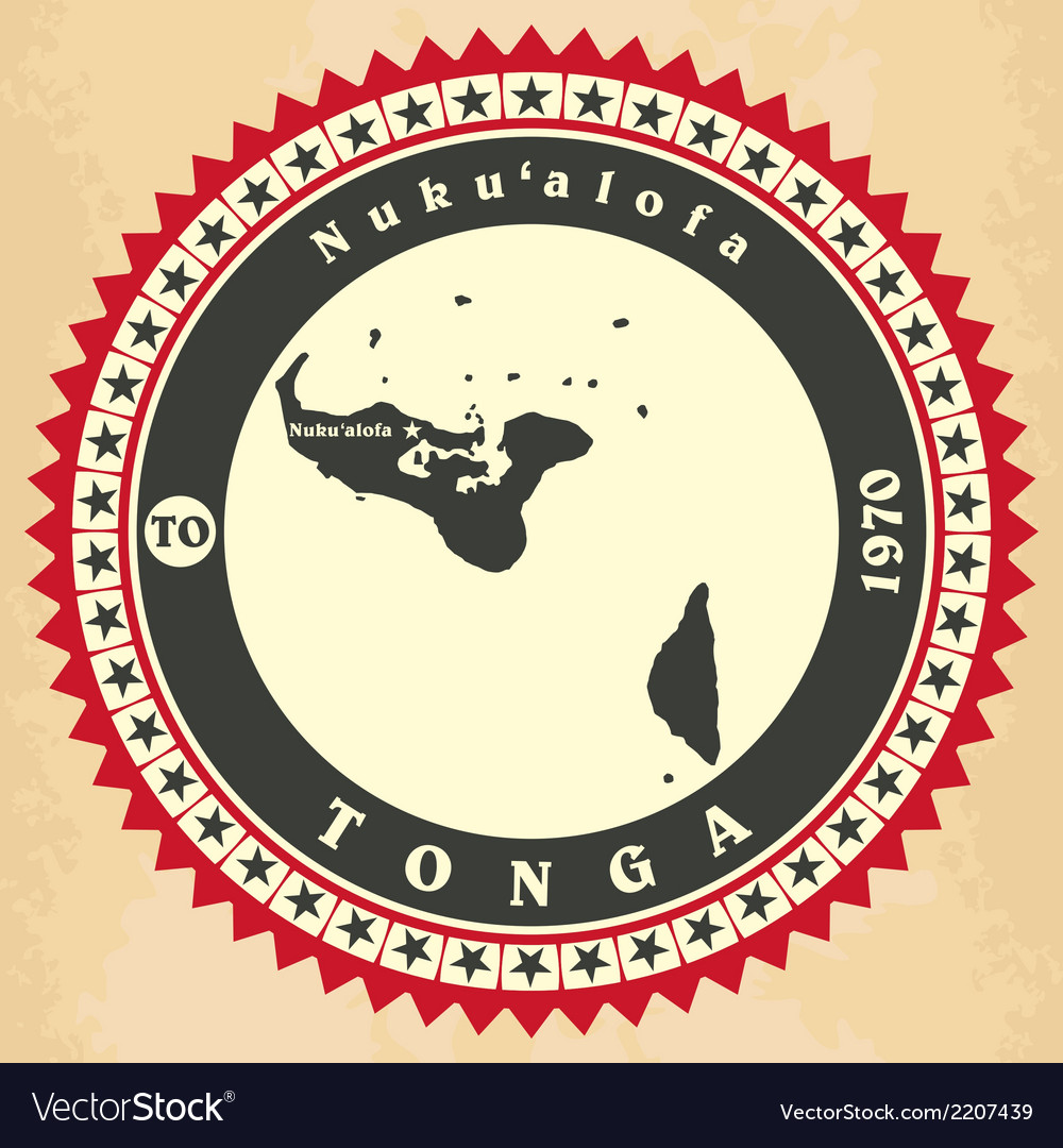 Vintage label-sticker cards of kingdom tonga Vector Image