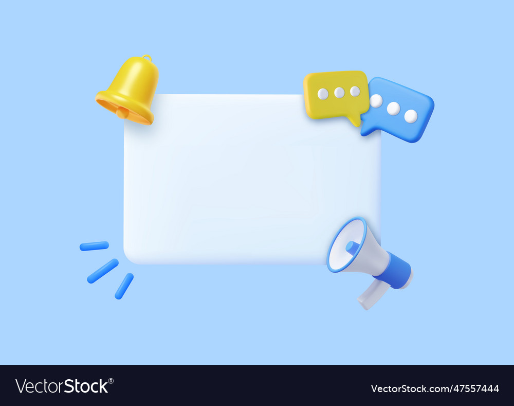 3d megaphone with speech bubble message Vector Image 3d megaphone with speech bubble message