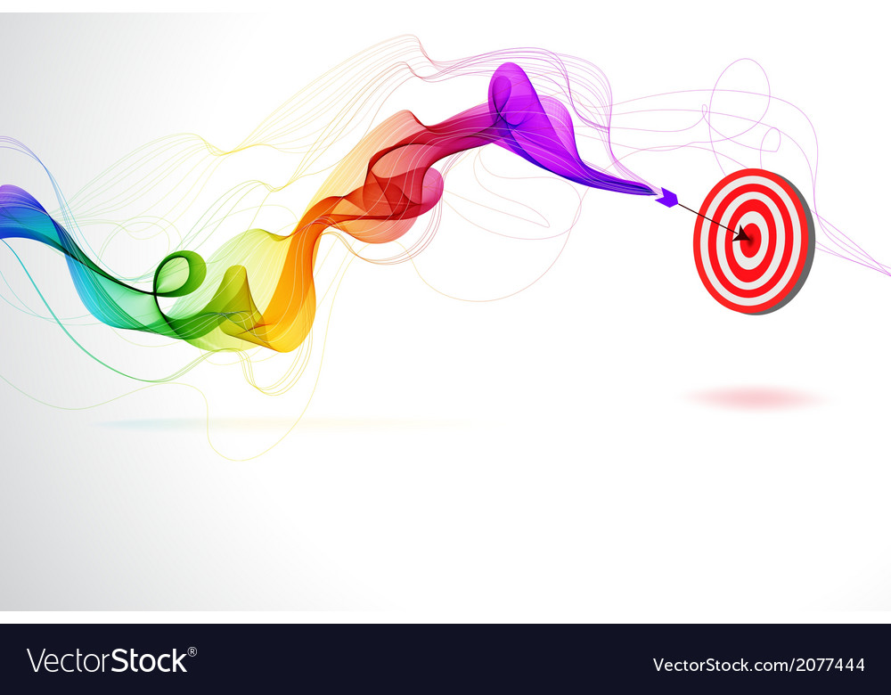 Abstract colorful background with arrow hitting
