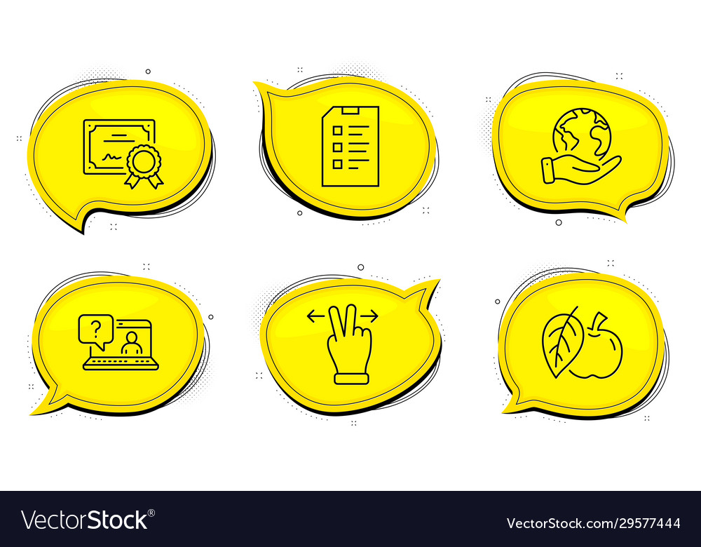 Checklist apple and touchscreen gesture icons set