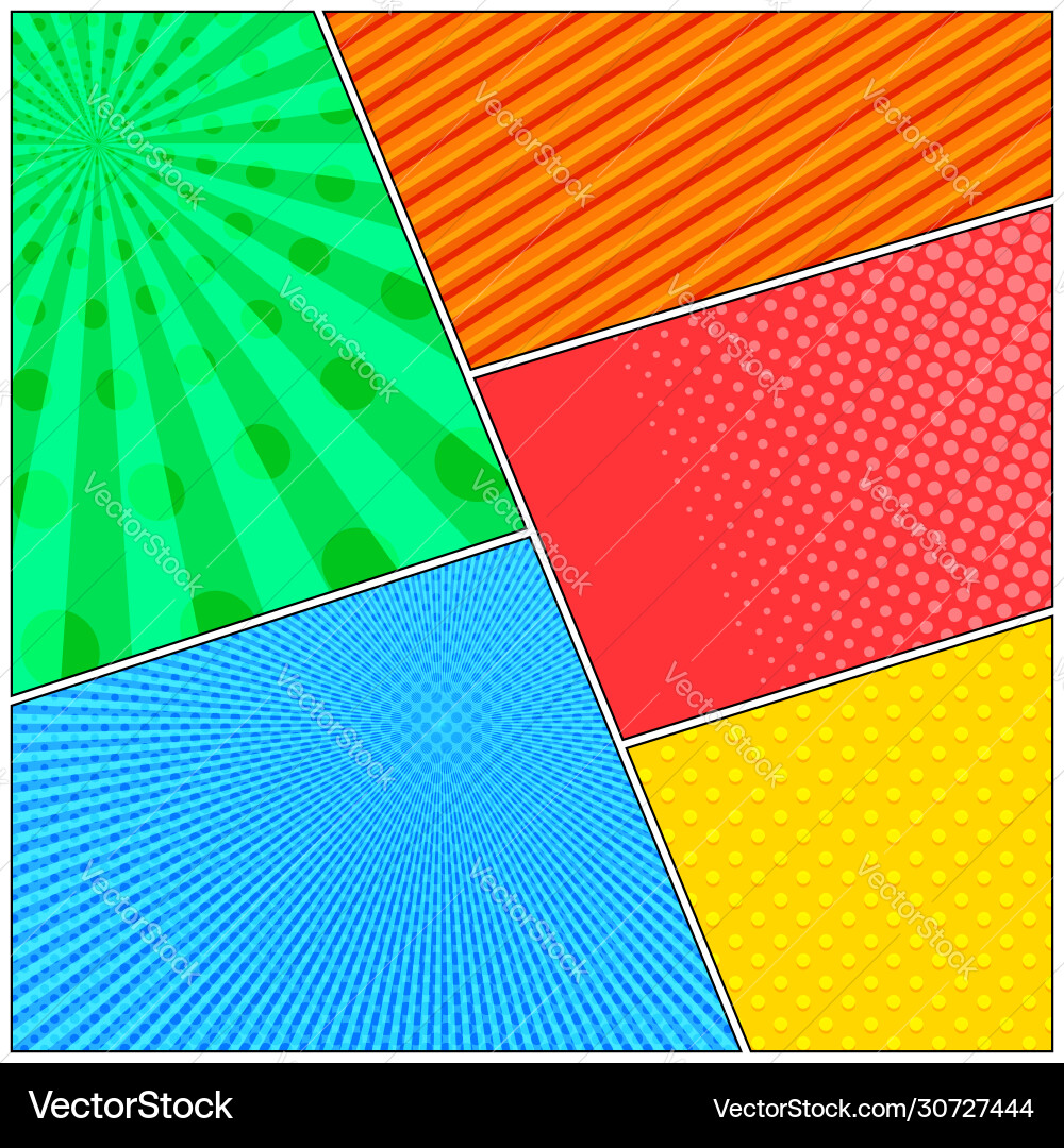 Comic book scenes composition Royalty Free Vector Image