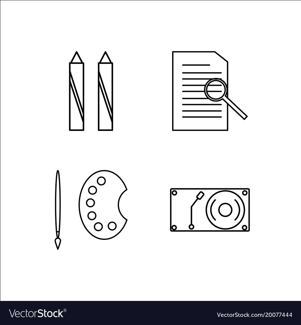 Design and studio simple linear icon setsimple