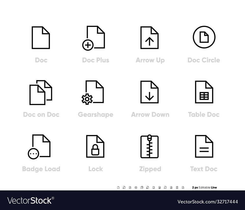 Document Line Icons - Collection