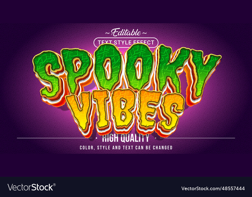 Editable text style effect - spooky vibes Vector Image Editable text style effect - spooky vibes