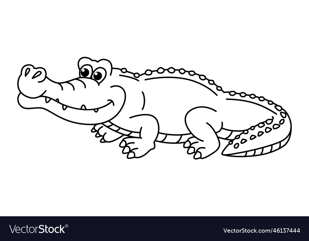 Funny crocodile cartoon characters Royalty Free Vector Image