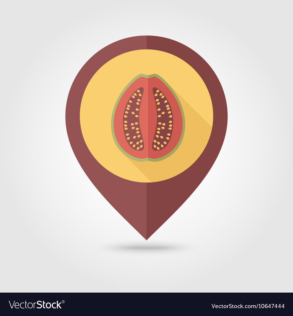 Guava flat pin map icon tropical fruit