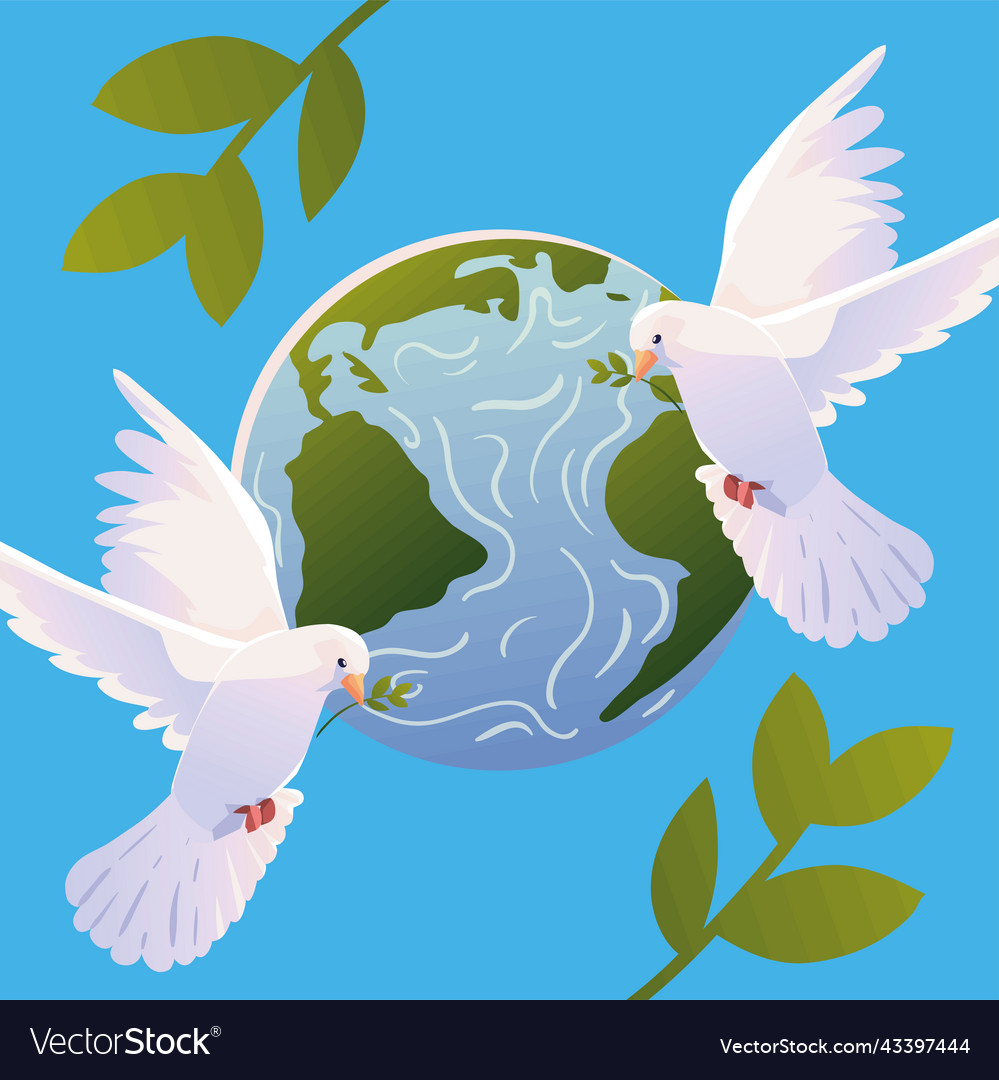 International day of peace birds Royalty Free Vector Image