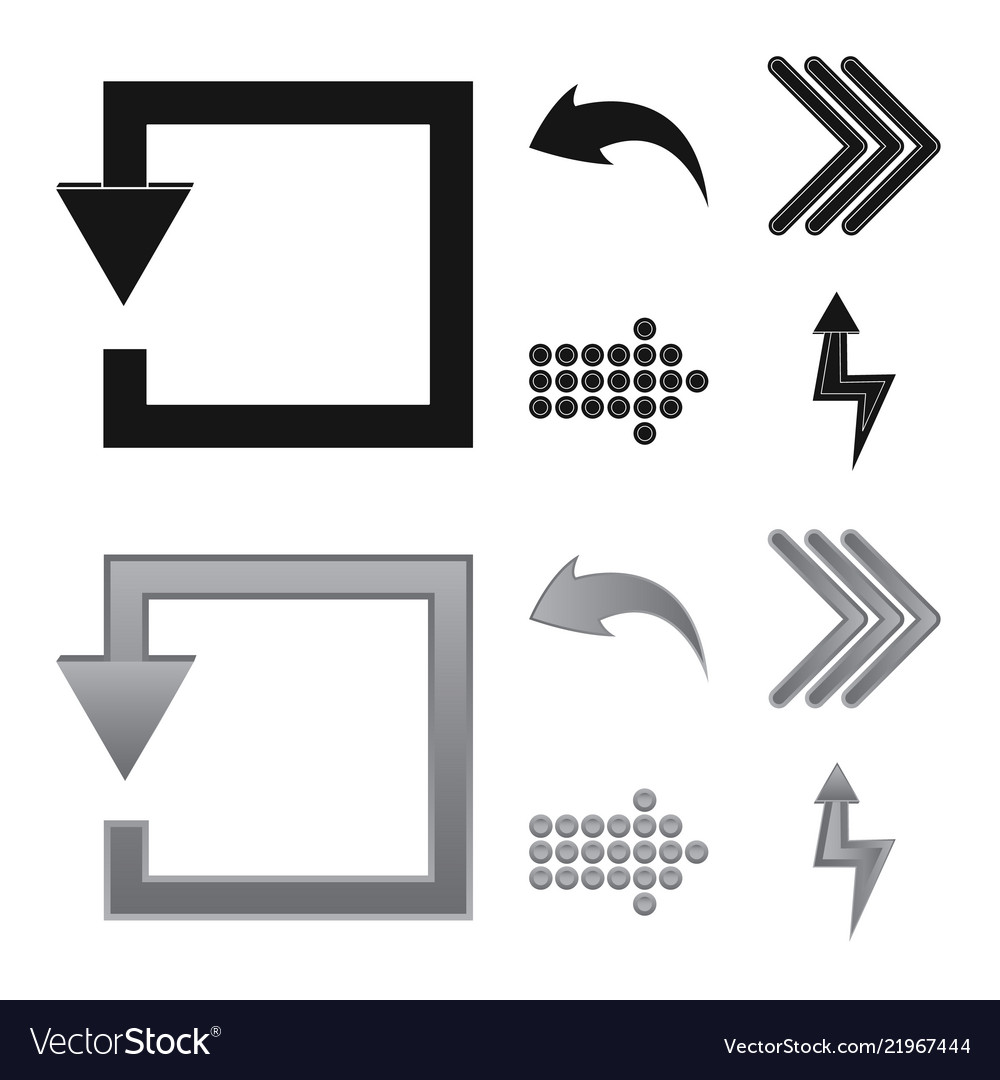 Isolated object of element and arrow symbol vector image Isolated object of element and arrow symbol