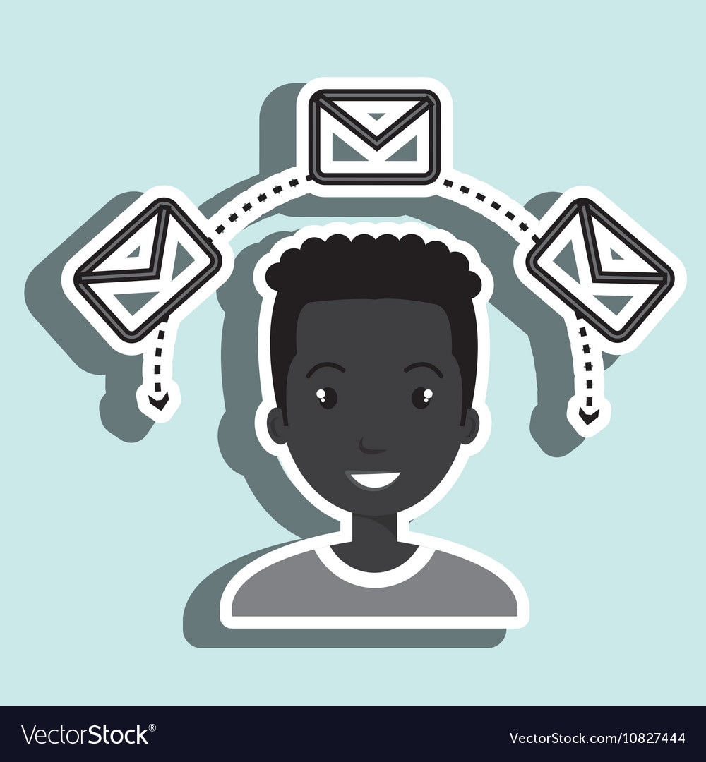 Man message email card