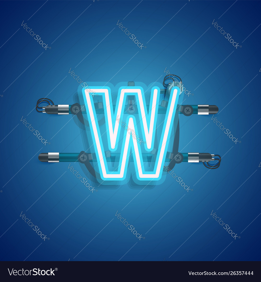 Realistic neon character with wires and console vector image Realistic neon character with wires and console