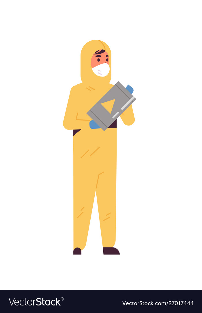 Scientist Handling Hazardous Chemicals