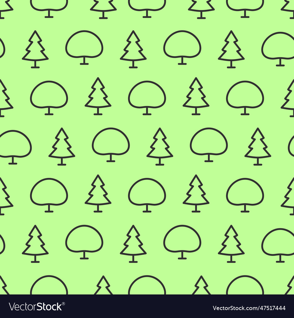 Seamless pattern of tree line style