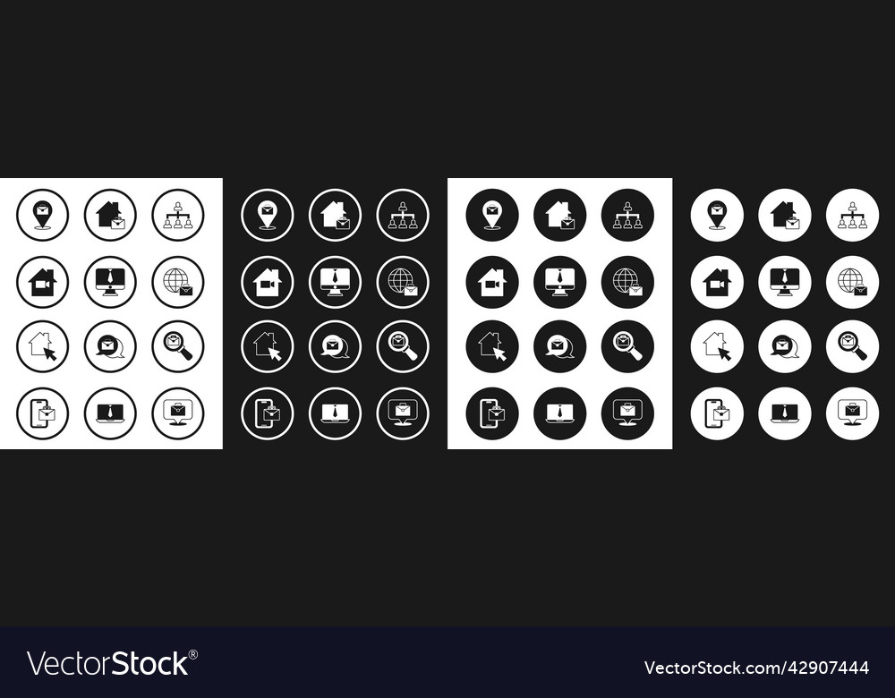 Set hierarchy organogram chart video chat vector image Set hierarchy organogram chart video chat