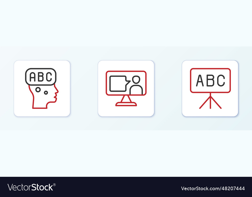 Set line chalkboard learning foreign languages vector image Set line chalkboard learning foreign languages