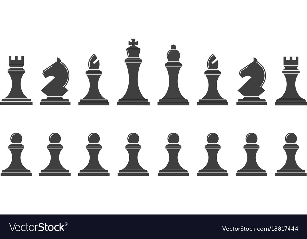 Download Silhouettes of chess pieces Royalty Free Vector Image