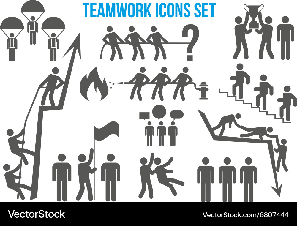 Teamwork icons set Royalty Free Vector Image - VectorStock