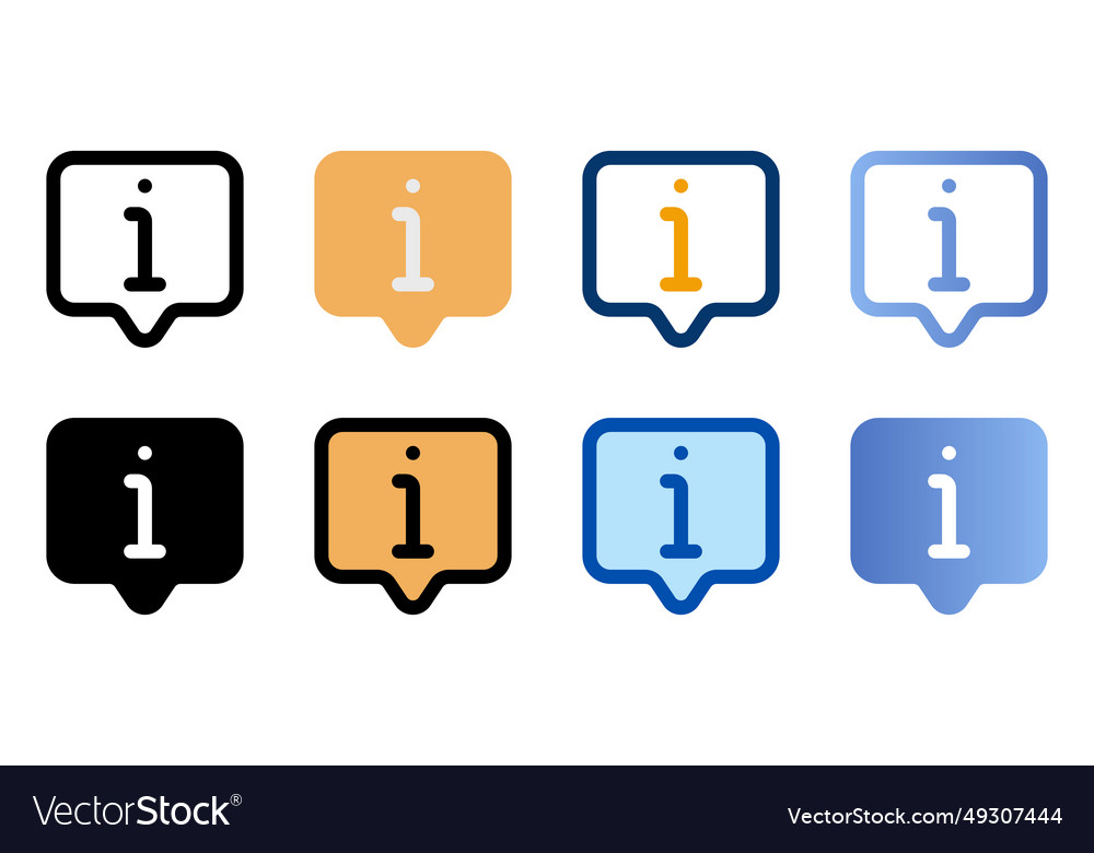 Tool tip icons in different style vector image Tool tip icons in different style