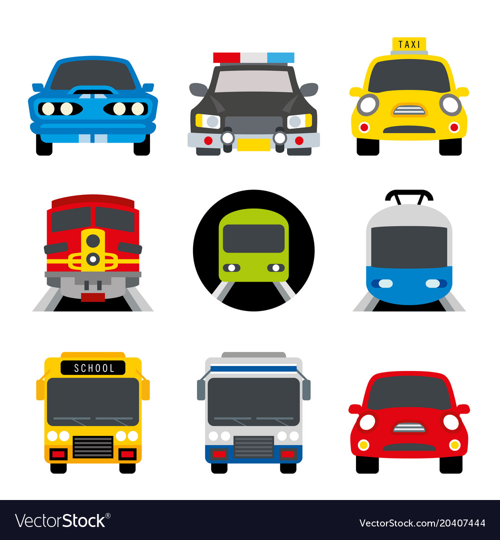 Land Transport Clipart Transportation Vector Kawaii Vehicle 