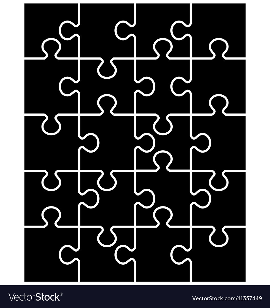 Black puzzle separate parts Royalty Free Vector Image