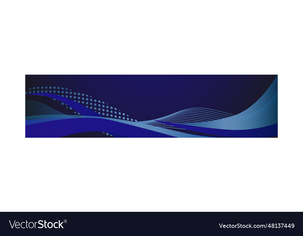 Blue abstract wave and grunge halftone banner