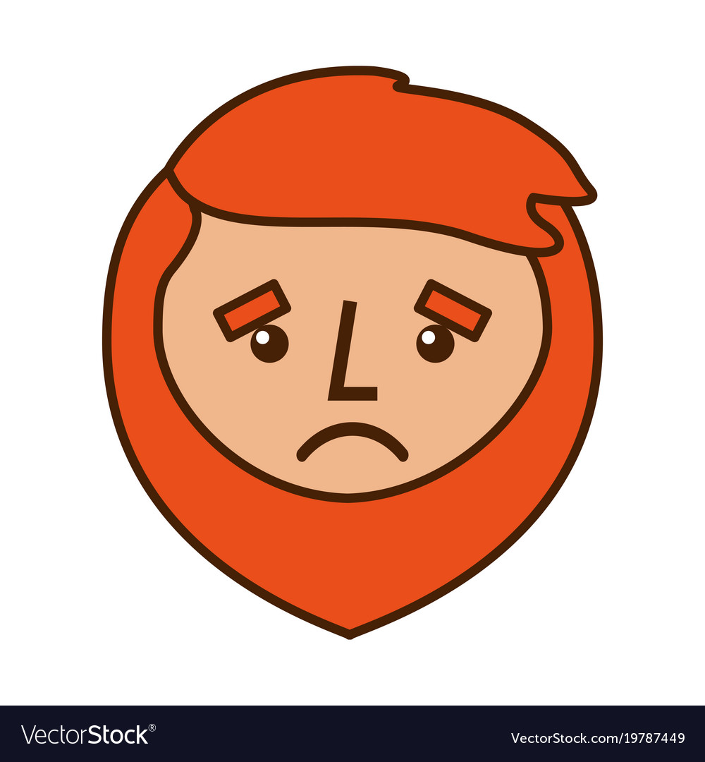 cartoon sad face man
