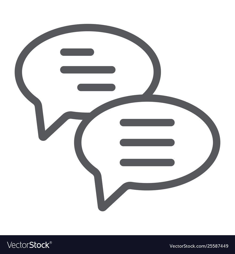 Chat line icon message and communication speech Vector Image Chat line icon message and communication speech
