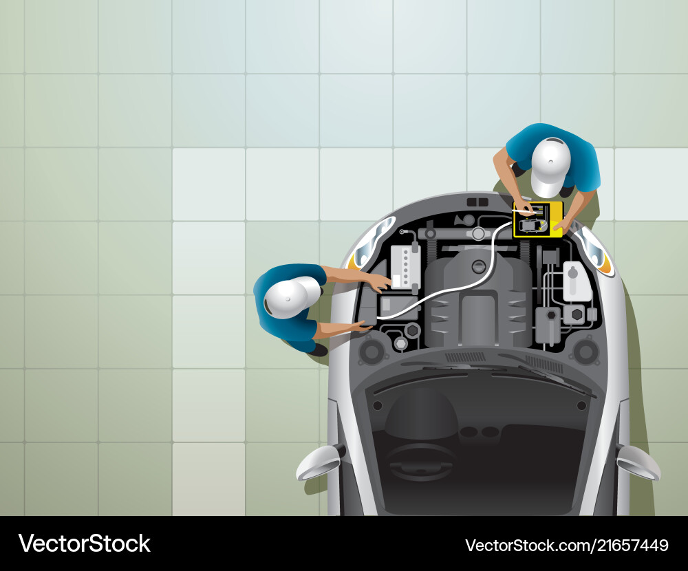 Computer diagnostics of the car engine Royalty Free Vector