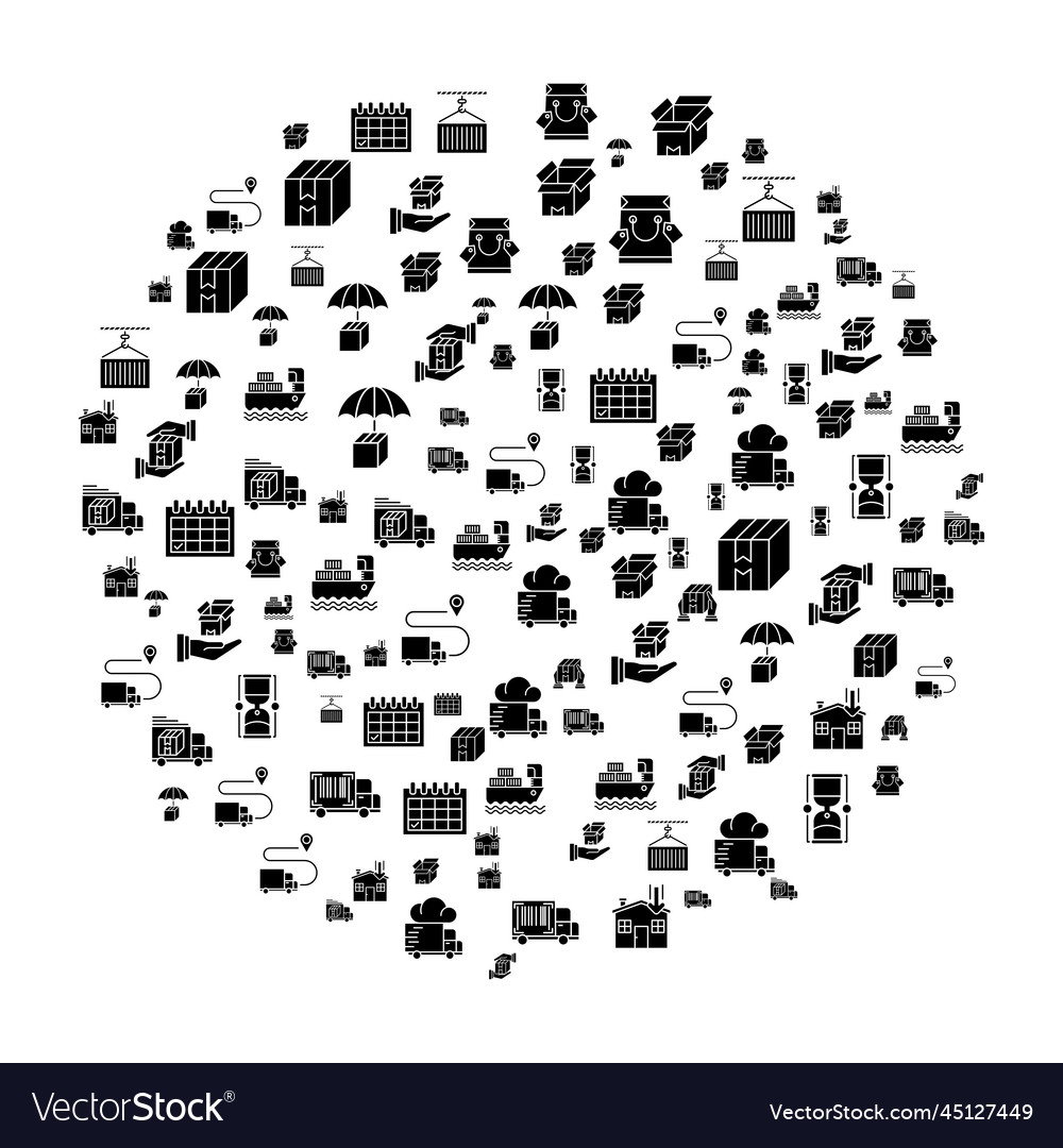 Delivery concept in circle with clean and simple vector image Delivery concept in circle with clean and simple