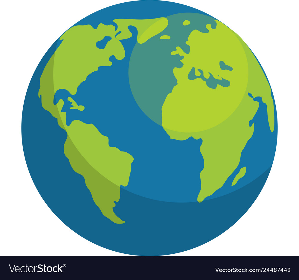 Earth globe isolated on white background flat Vector Image