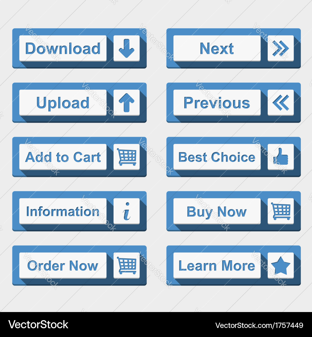 Flat buttons set Royalty Free Vector Image - VectorStock