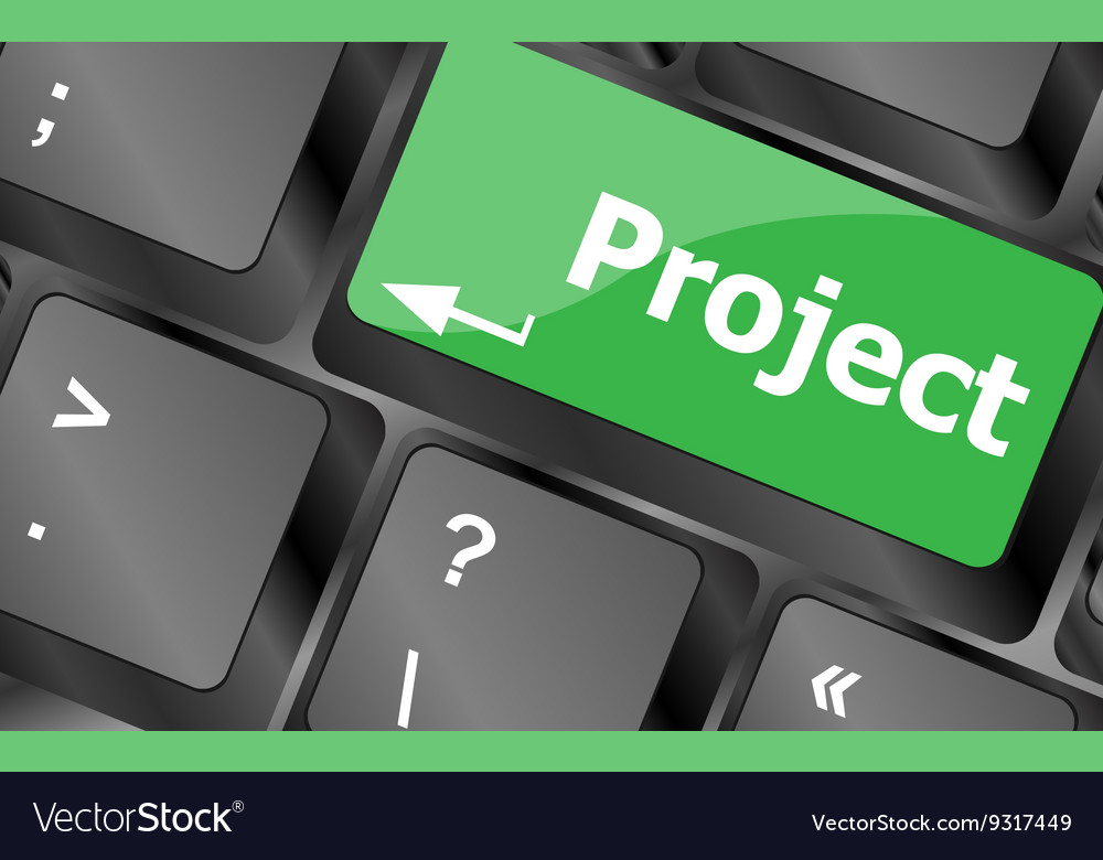 Future time concept with project key on computer