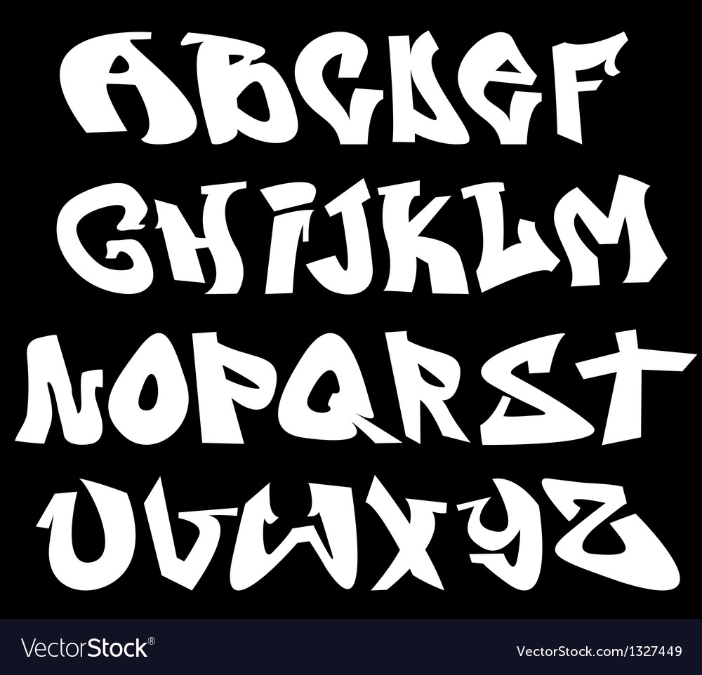 Graffiti Font Alphabet Letters Vector Royalty Free Stock Illustration ...