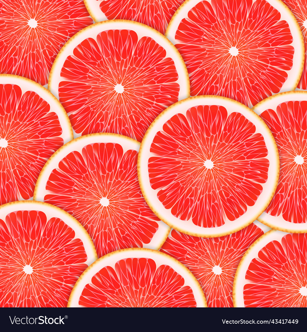Grapefruit slice abstract seamless pattern vector image Grapefruit slice abstract seamless pattern